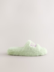 Green Soleil Faux Fur Sliders Slippers - Image 5 of 9