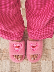Pink Bisou Bisou Faux Fur Sliders Slippers - Image 3 of 9