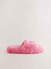 Pink Bisou Bisou Faux Fur Sliders Slippers - Image 5 of 9