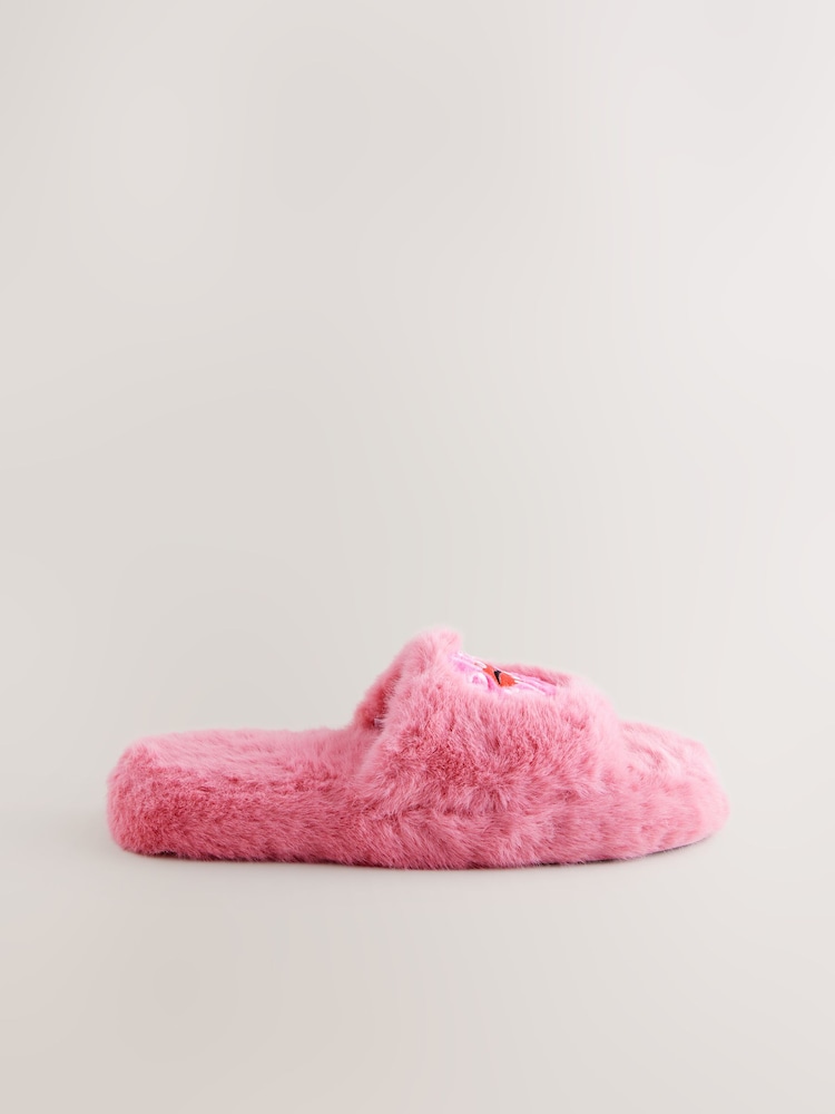 Pink Bisou Bisou Faux Fur Sliders Slippers - Image 5 of 9