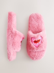 Pink Bisou Bisou Faux Fur Sliders Slippers - Image 7 of 9