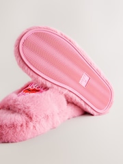 Pink Bisou Bisou Faux Fur Sliders Slippers - Image 9 of 9