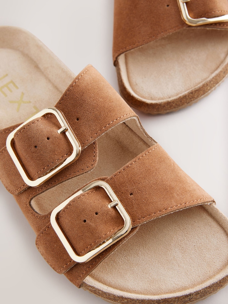 Hellbraun - Slipper mit Schnalle aus Wildleder - Bild 4 von 4 Hellbraun - Slipper mit Schnalle aus Wildleder - Bild 4 von 4