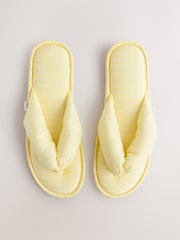 Yellow Check Padded Toe Thong Slippers - Image 5 of 9