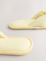 Yellow Check Padded Toe Thong Slippers - Image 8 of 9