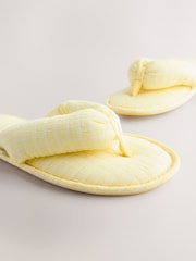 Yellow Check Padded Toe Thong Slippers - Image 9 of 9