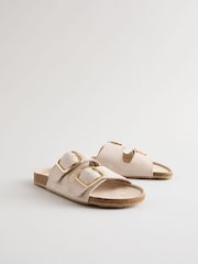 Stone Suede Buckle Sliders Slippers - Image 4 of 7