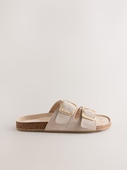 Stone Suede Buckle Sliders Slippers - Image 5 of 7
