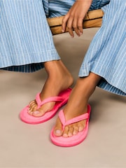 Pink Towelling Toe Thong Slippers - Image 2 of 7