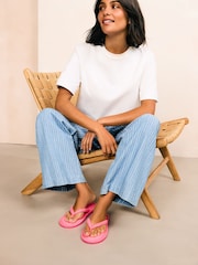 Pink Towelling Toe Thong Slippers - Image 3 of 7