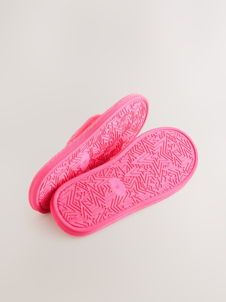 Pink Towelling Toe Thong Slippers - Image 6 of 7