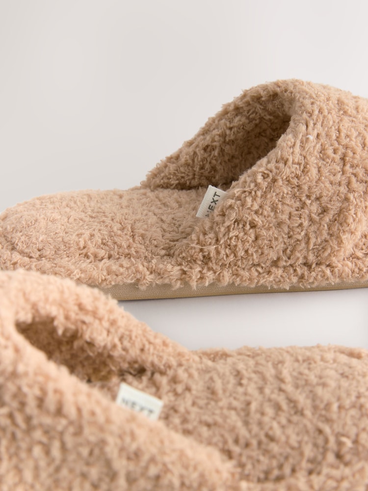 Camel Boucle Toe Thong Slippers - Image 4 of 5