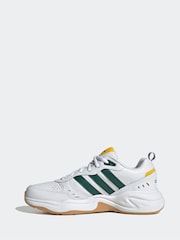 adidas White/Green Strutter Trainers - Image 3 of 9