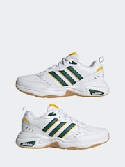 adidas White/Green Strutter Trainers - Image 4 of 9