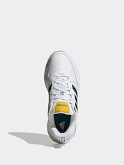 adidas White/Green Strutter Trainers - Image 6 of 9