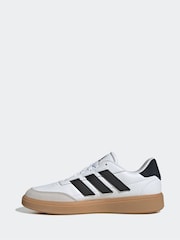 adidas White/Black Courtblock Trainers - Image 2 of 9