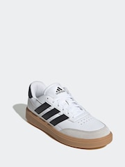adidas White/Black Courtblock Trainers - Image 3 of 9