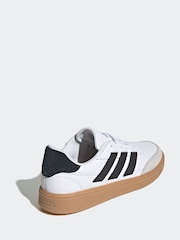 adidas White/Black Courtblock Trainers - Image 4 of 9