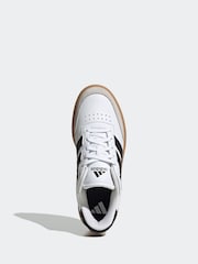 adidas White/Black Courtblock Trainers - Image 7 of 9