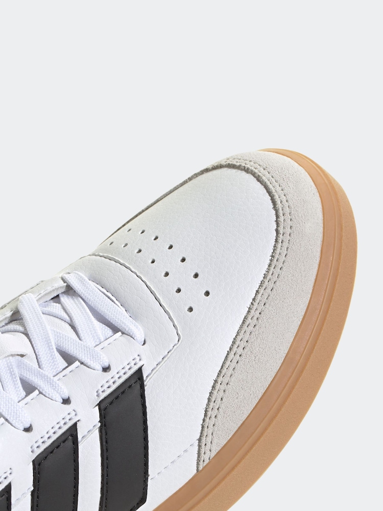 adidas White/Black Courtblock Trainers - Image 9 of 9
