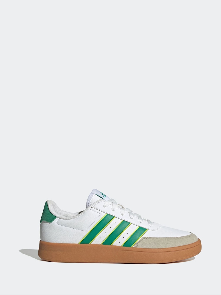 adidas White/Green Breaknet Trainers - Image 1 of 9