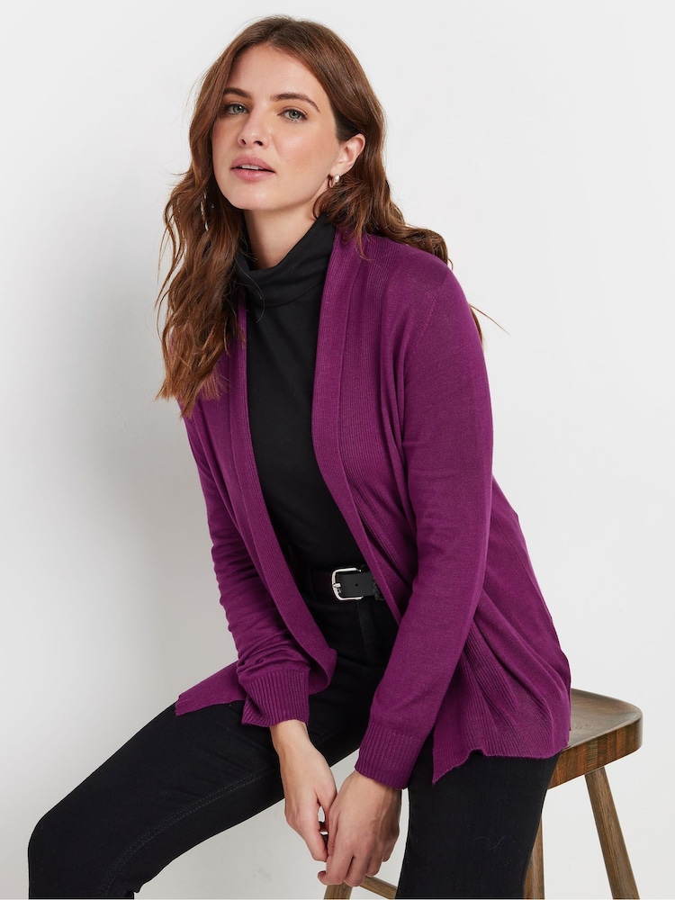 M&Co Purple Shawl Collar Cardigan - Image 1 of 5