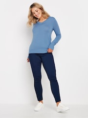 M&Co Blue Longsleeve V-Neck Jumper - Image 2 of 5