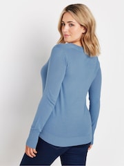M&Co Blue Longsleeve V-Neck Jumper - Image 3 of 5