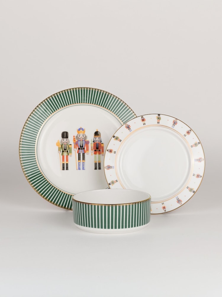 Code Maison 12 Piece Christmas Nutcracker Stripe Dinner Set - Image 1 of 6