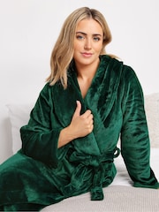M&Co Green Fluffy Shawl Maxi Robe - Image 4 of 5