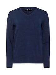 Синий - M&Co Longsleeve V-Neck Jumper - Image 5 of 5