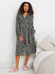 M&Co Grey Hooded Honeycomb Robe - Image 2 of 5