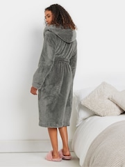 M&Co Grey Hooded Honeycomb Robe - Image 3 of 5