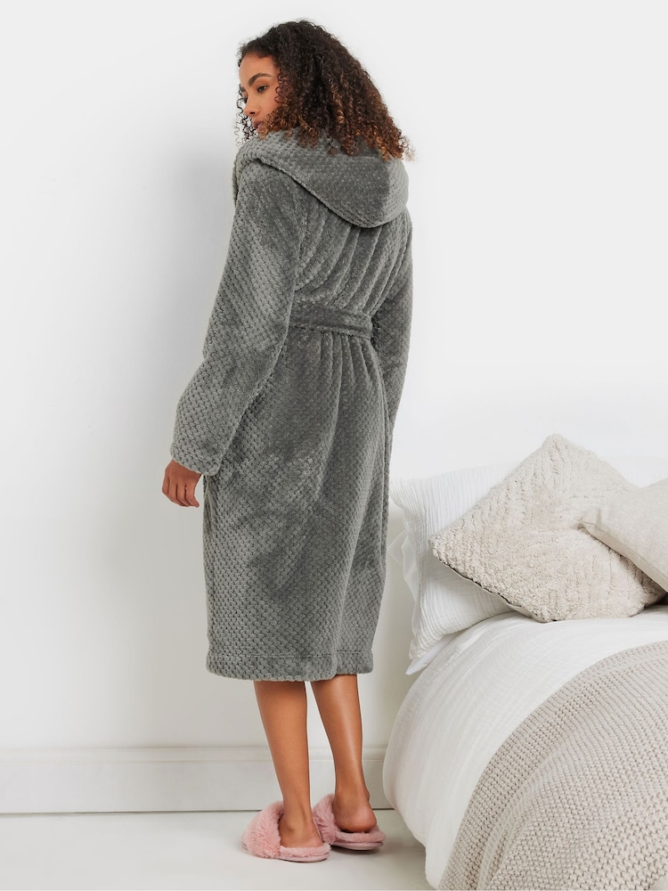M&Co Grey Hooded Honeycomb Robe - Image 3 of 5