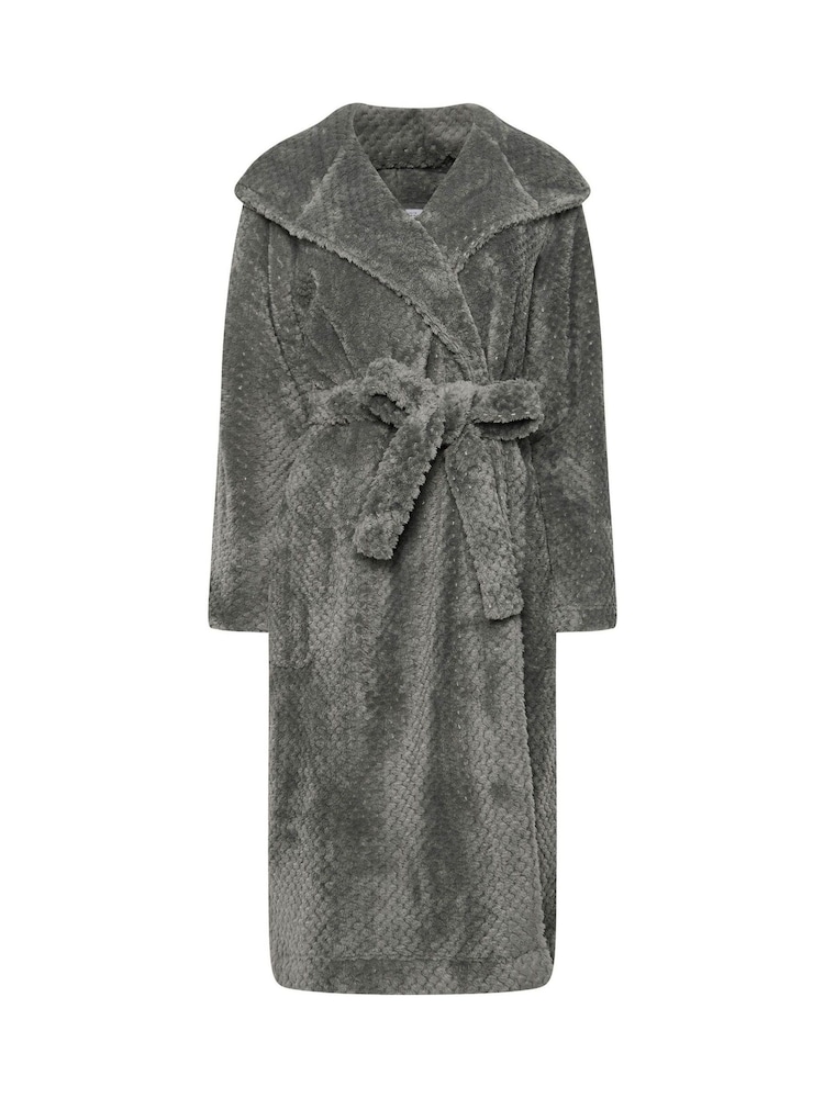 M&Co Grey Hooded Honeycomb Robe - Image 5 of 5