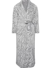 M&Co Grey Zebra Shawl Collar Maxi Robe - Image 6 of 6