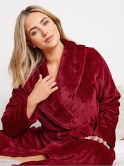 M&Co Red Fluffy Shawl Maxi Robe - Image 1 of 5