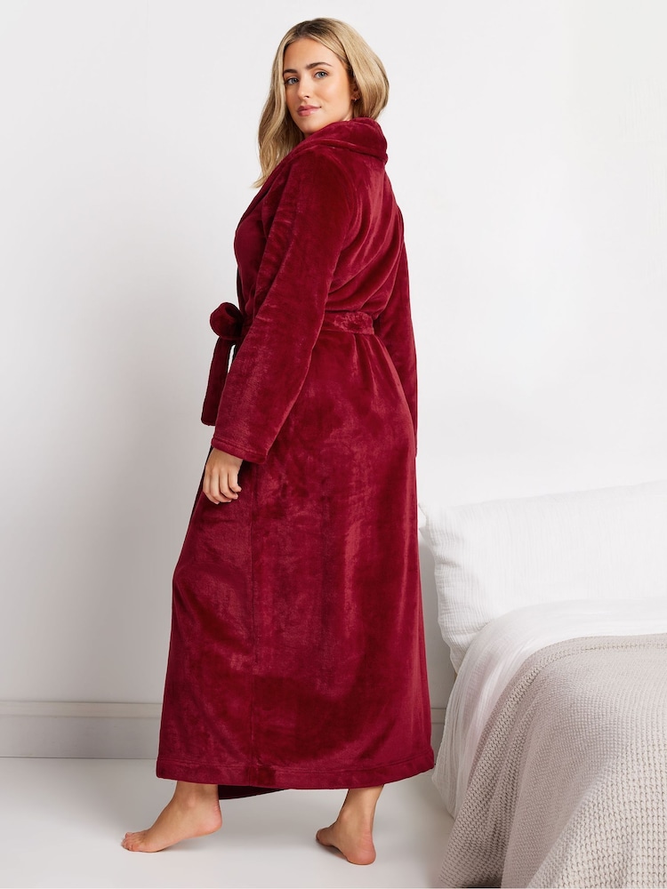 M&Co Red Fluffy Shawl Maxi Robe - Image 3 of 5