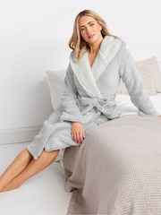 M&Co Grey Wellsoft Contrast Hooded Robe - Image 2 of 5