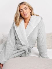 M&Co Grey Wellsoft Contrast Hooded Robe - Image 4 of 5