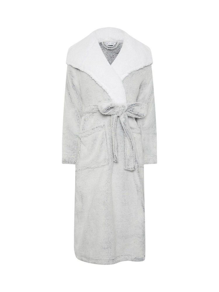 M&Co Grey Wellsoft Contrast Hooded Robe - Image 5 of 5
