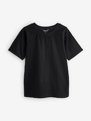 Black Short Sleeves Textured T-Shirt - Image 1 of 1