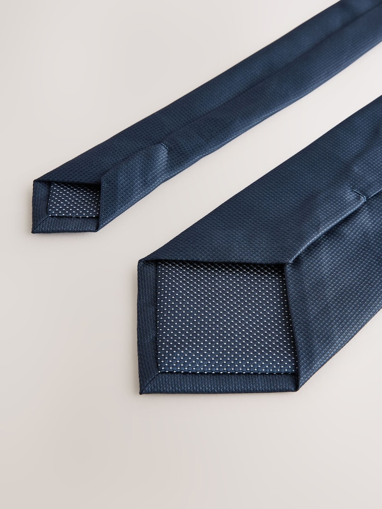Bleu marine - Standard - Cravate texturée - Image 3 de 3
