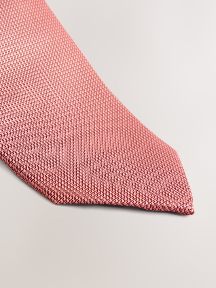 Orange Slim Textured Tie - Image 2 of 3