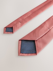 Orange Slim Textured Tie - Image 3 of 3