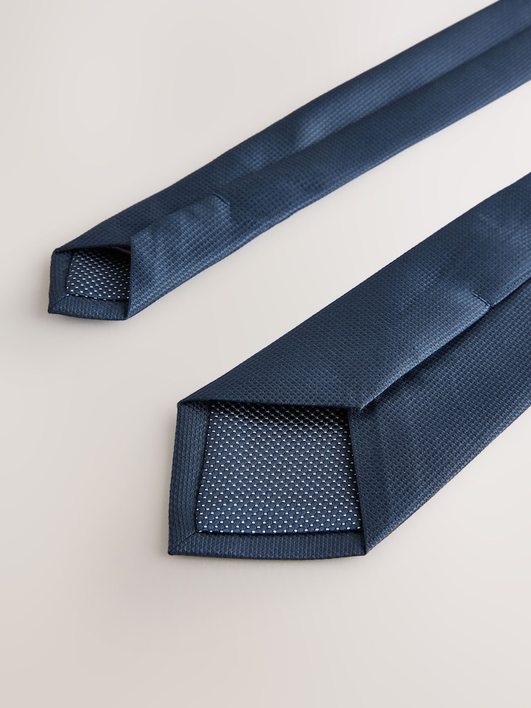 Marineblau/blau - Slim Fit - Strukturierte Krawatte - Bild 3 von 3