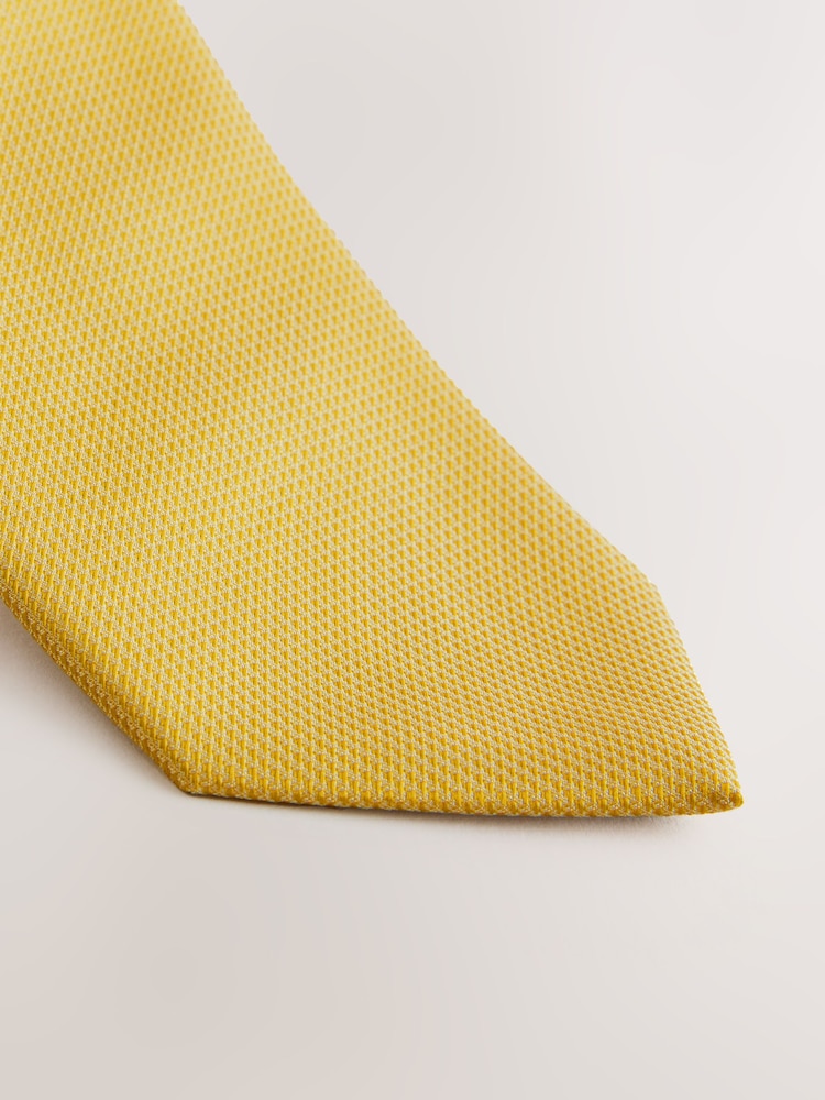 Mosterdgeel - Smal - Stropdas met textuur - Image 2 of 3