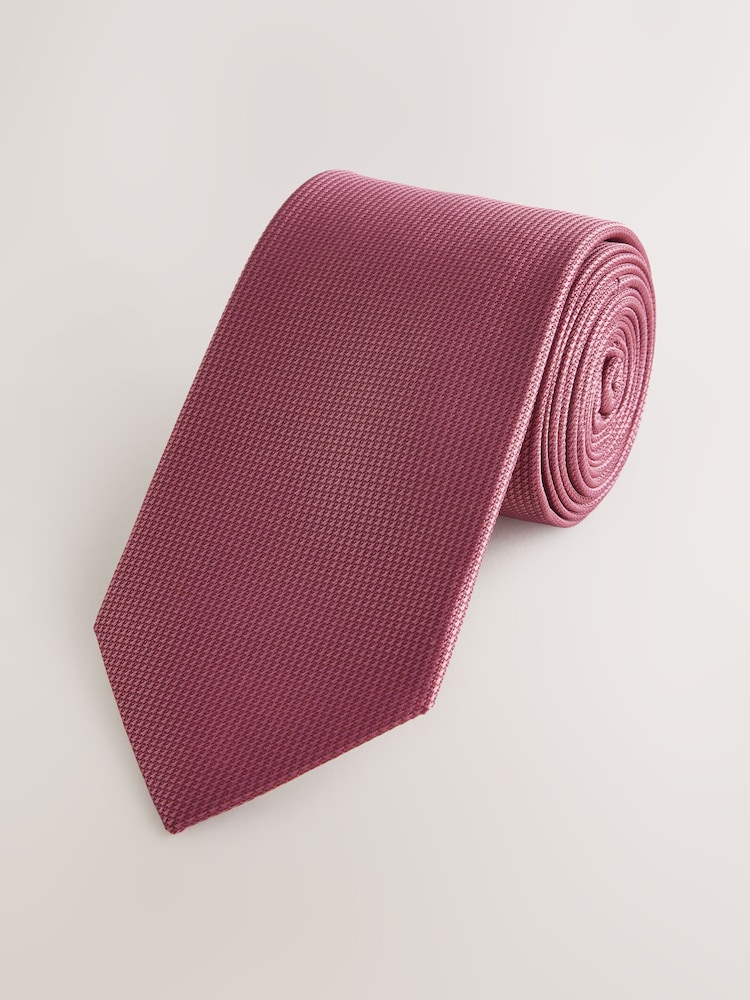 Dusky Pink Slim Textured Tie - Image 1 of 3