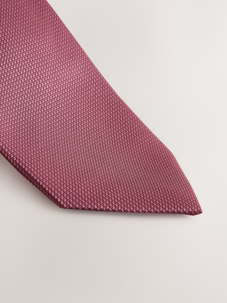 Dusky Pink Slim Textured Tie - Image 2 of 3