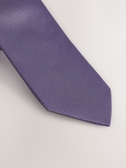 Purple Slim Textured Tie - Image 2 of 3